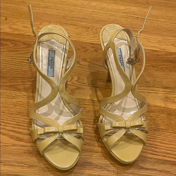 Prada Shoes - Prada Women's Cream Strappy Heels
